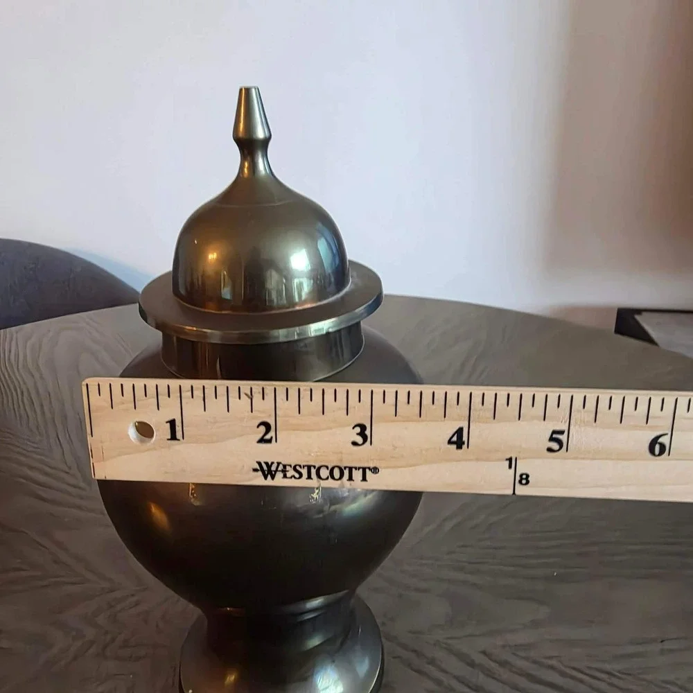 Vintage Rosenthal Netter Brass Ginger Jar Urn Lidded Made in India MCM